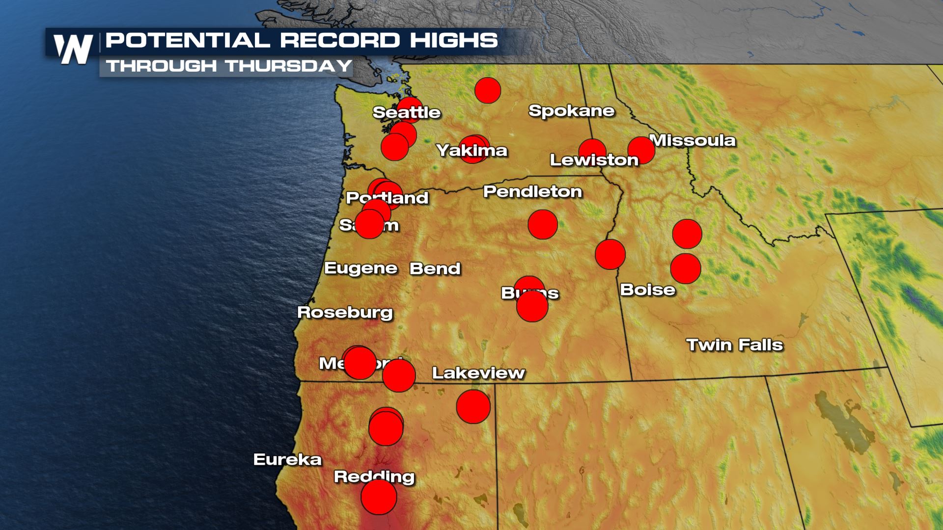 Pacific Northwest Heat Continues - WeatherNation