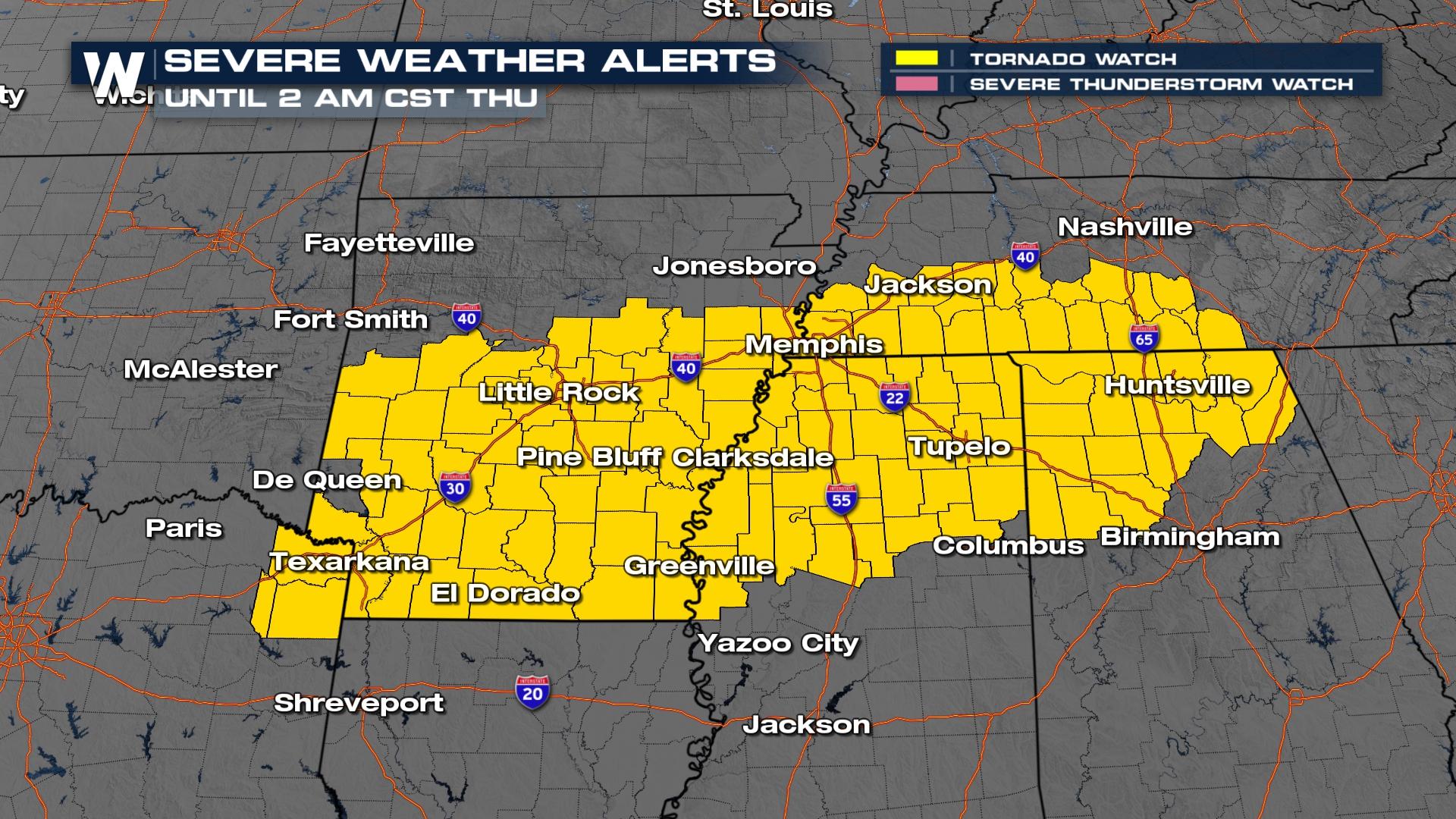 Tornado Watch Issued for the Mid-South Tonight - WeatherNation