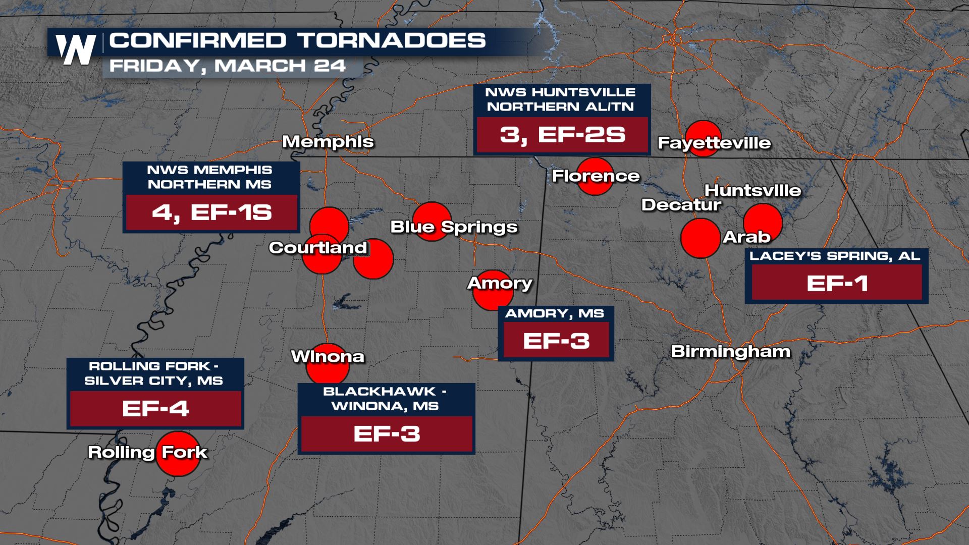 Eleven Confirmed Tornadoes in the South - Count Likely to Increase ...