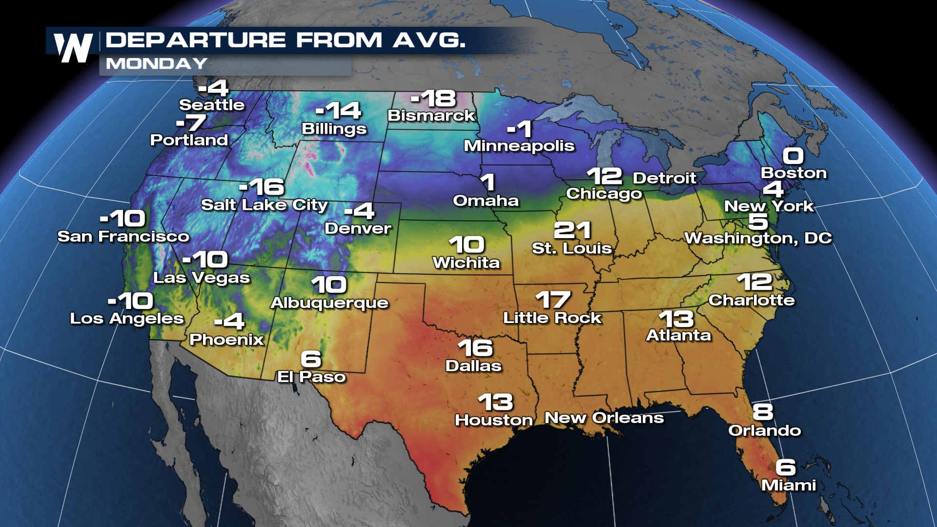 Above Average in The South, Mid-West & East To Start Your Week ...