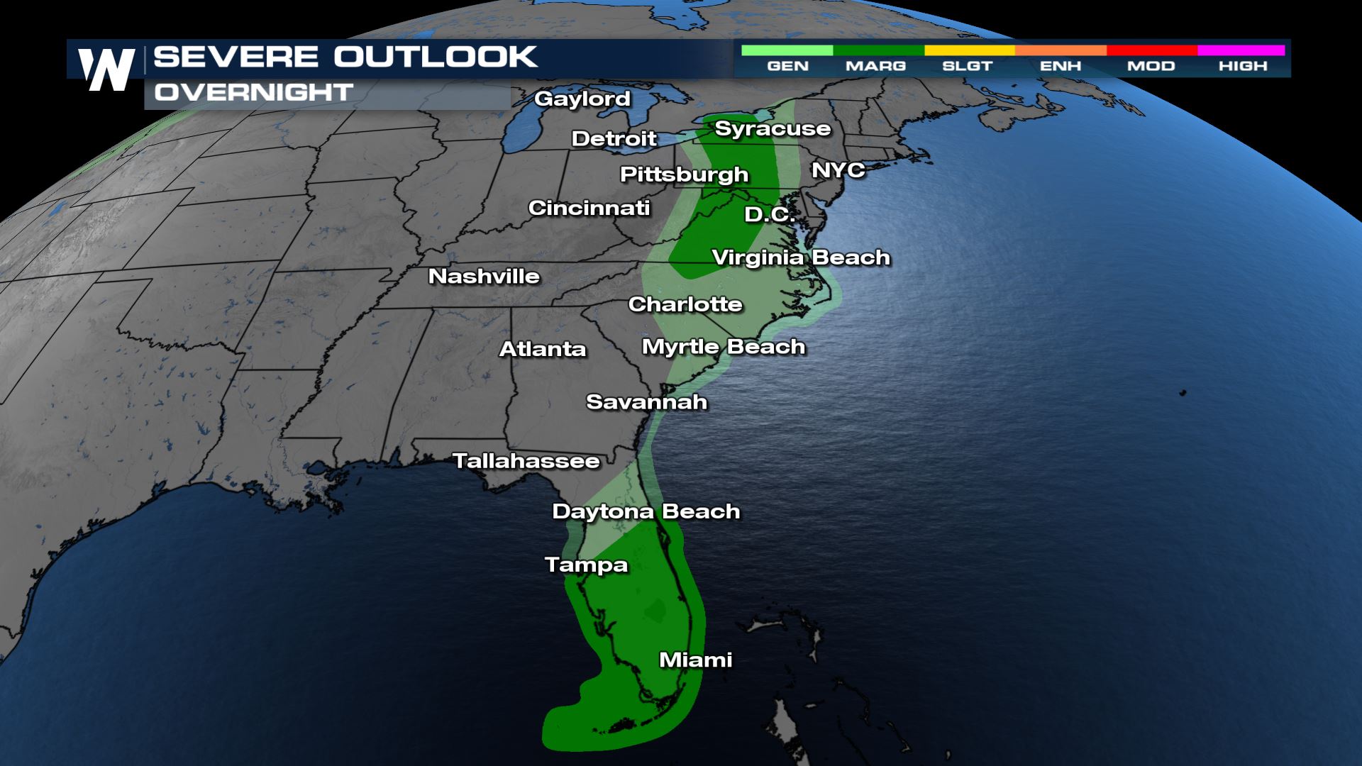 Sunday Severe Storms Shifting East Overnight - WeatherNation