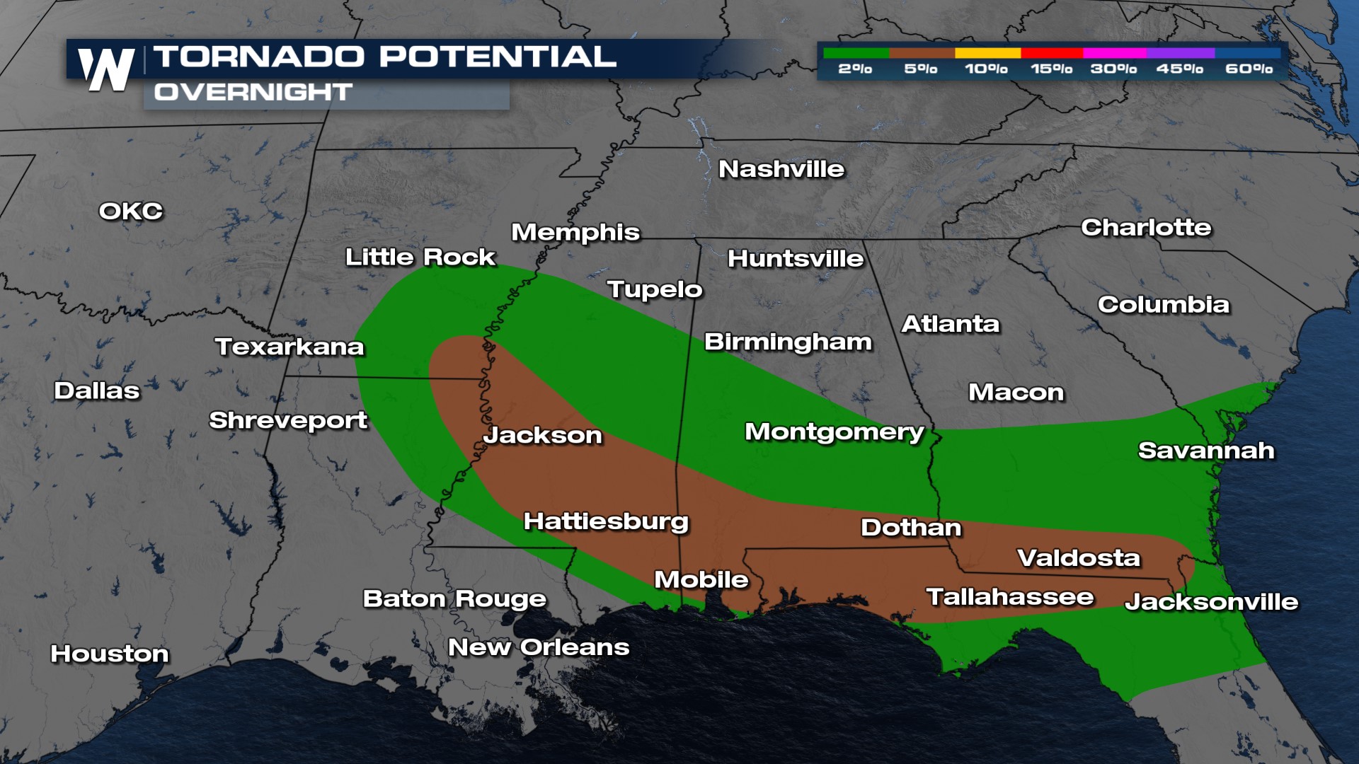 Serious Storm Threat in the Deep South Overnight - WeatherNation