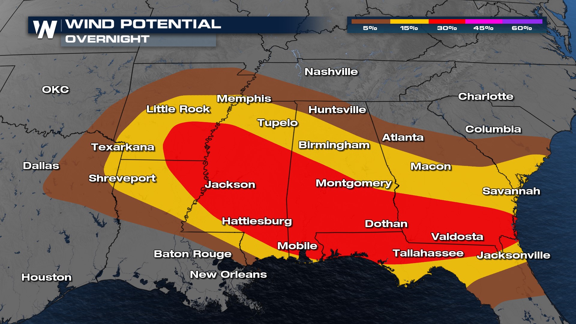 Serious Storm Threat in the Deep South Overnight - WeatherNation