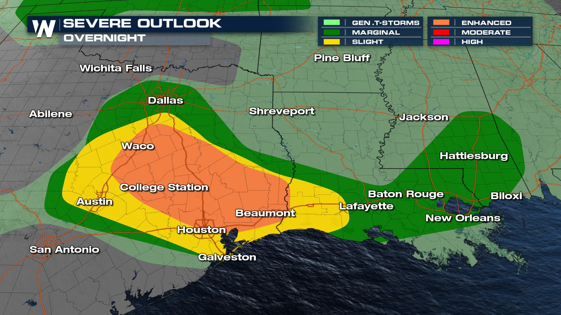 Severe Weather Threat Continues Through the Night in Texas and ...