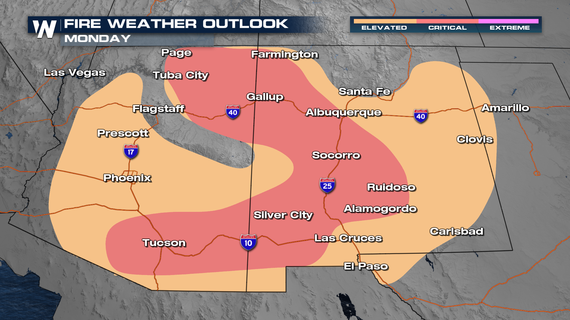 Fire Danger in Arizona and New Mexico - WeatherNation
