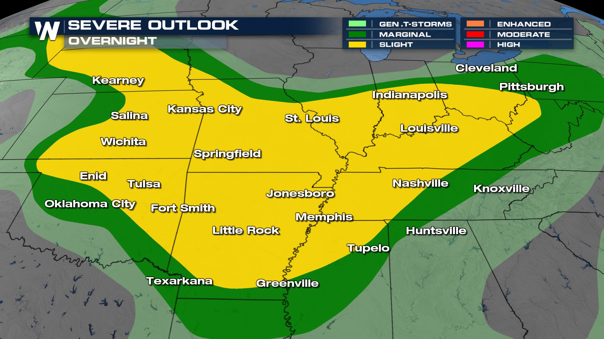 Large Hail & Tornado Threat for the Central Plains Overnight ...