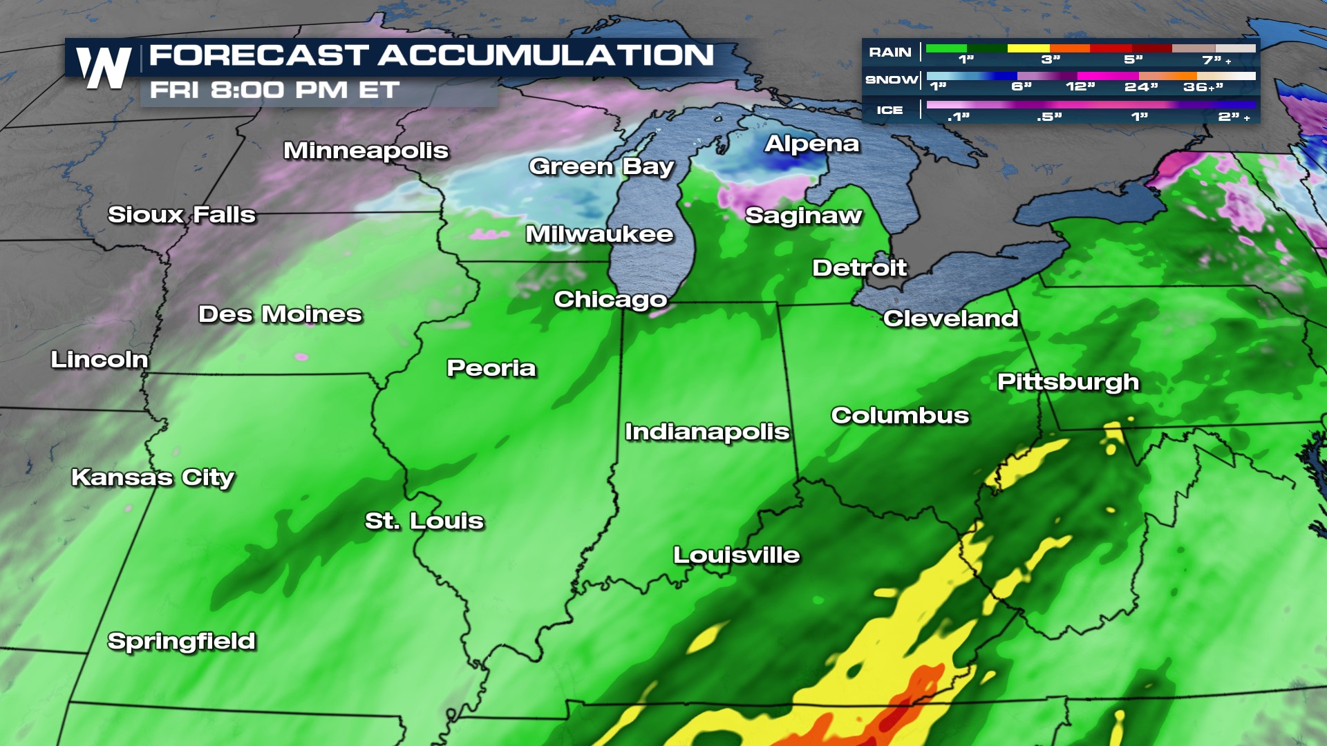 Rain, Ice for the Great Lakes Region - WeatherNation