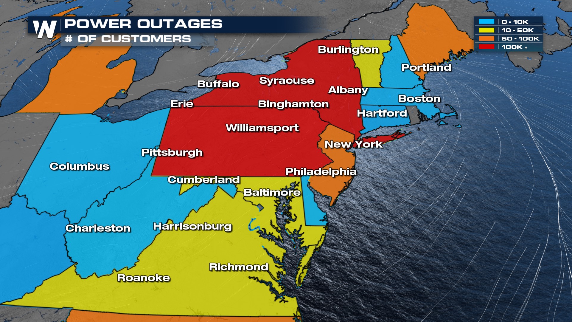 Hurricane Force Winds Knock Out Power to the Thousands in the Northeast ...