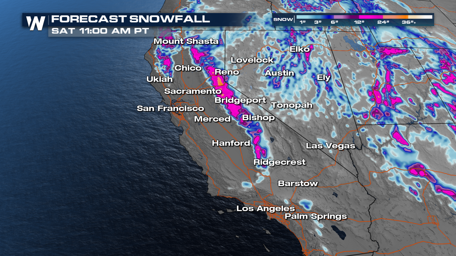 Mountain Snow and Flooding Rain for California - WeatherNation