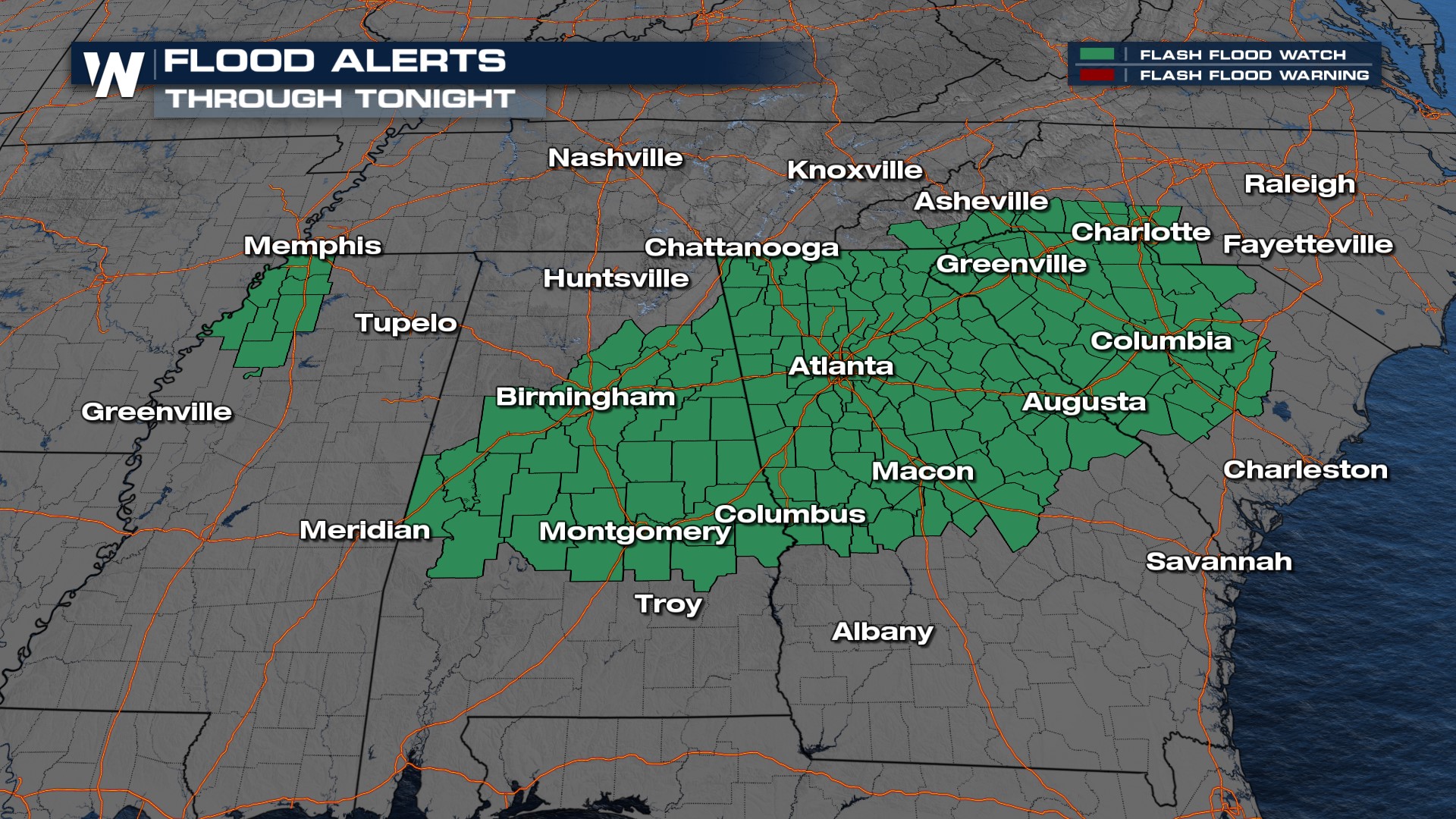 Flood Threat in the Deep South this Evening - WeatherNation