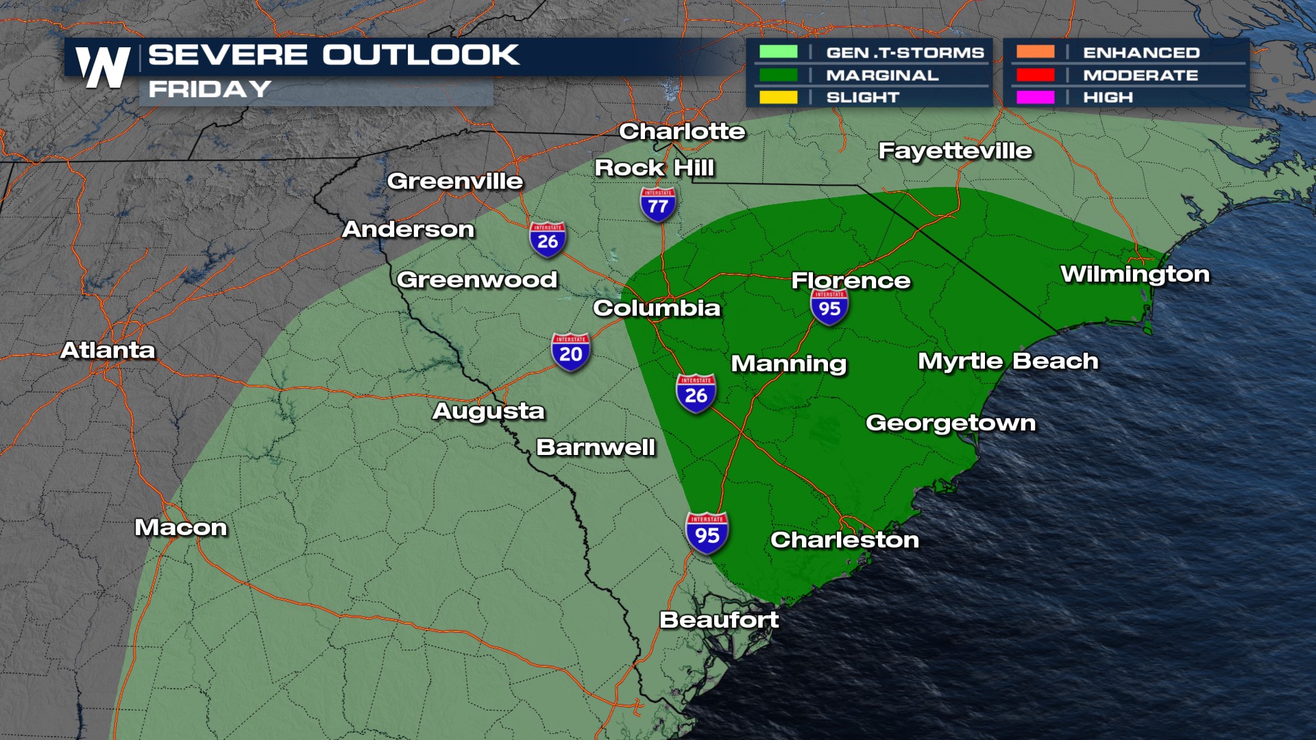Severe Weather Threat for the South Today - WeatherNation