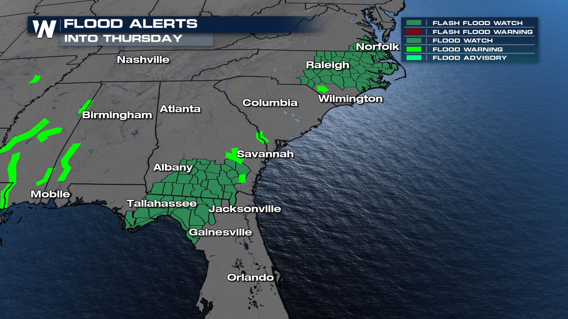 Isolated Severe Storms Overnight in the Southeast - WeatherNation