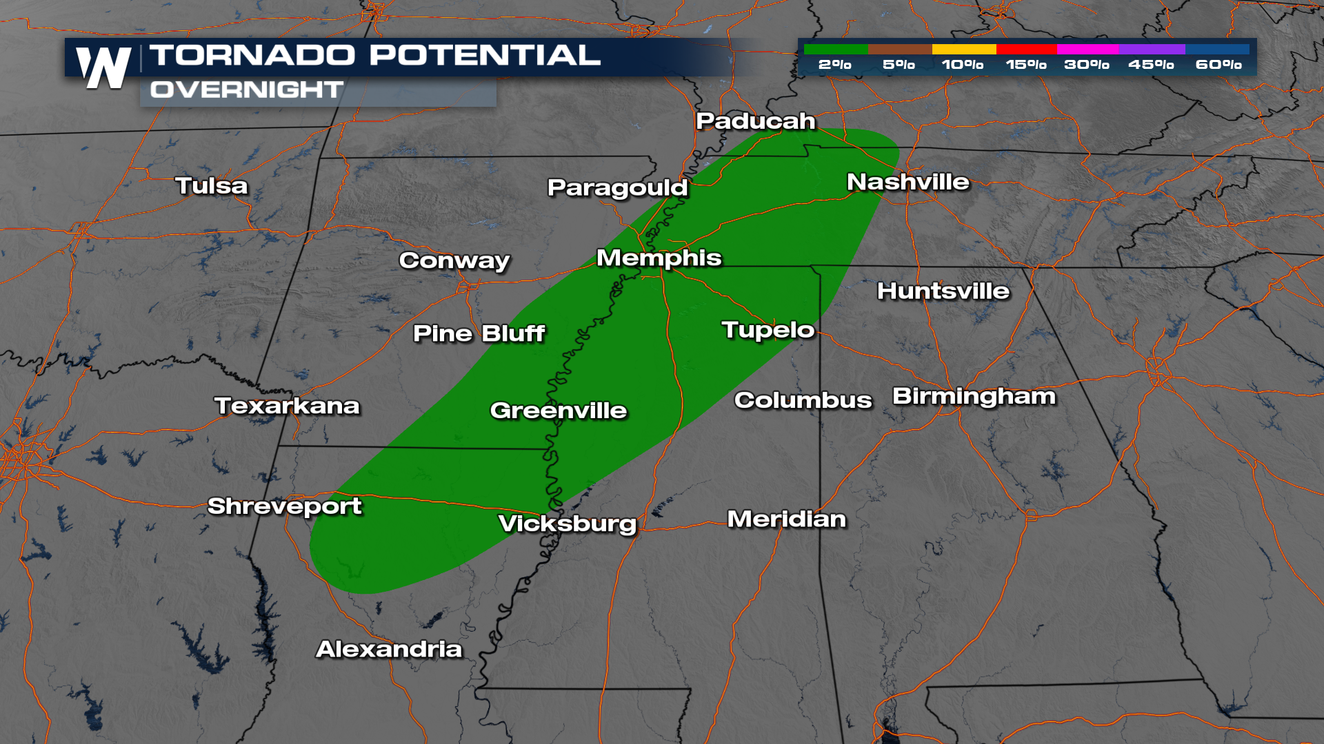 Overnight Forecast: Severe Chances Continue for Lower Mississippi ...