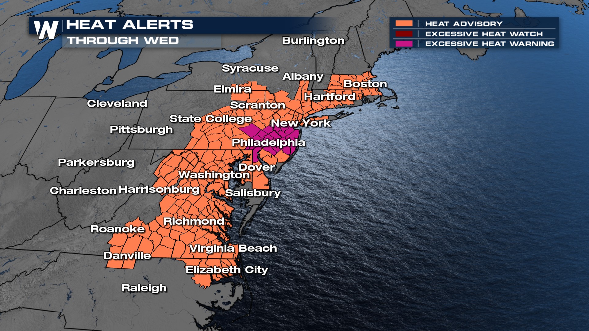 Heat on the East Coast Aids Storm Chances Tuesday - WeatherNation