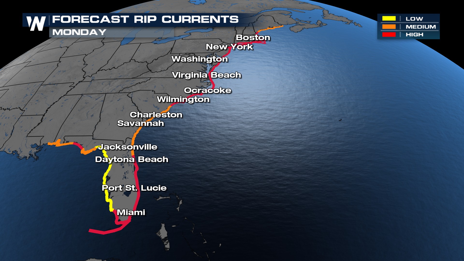 Rip Current Risk High For Atlantic Beaches As Ernesto Moves North ...