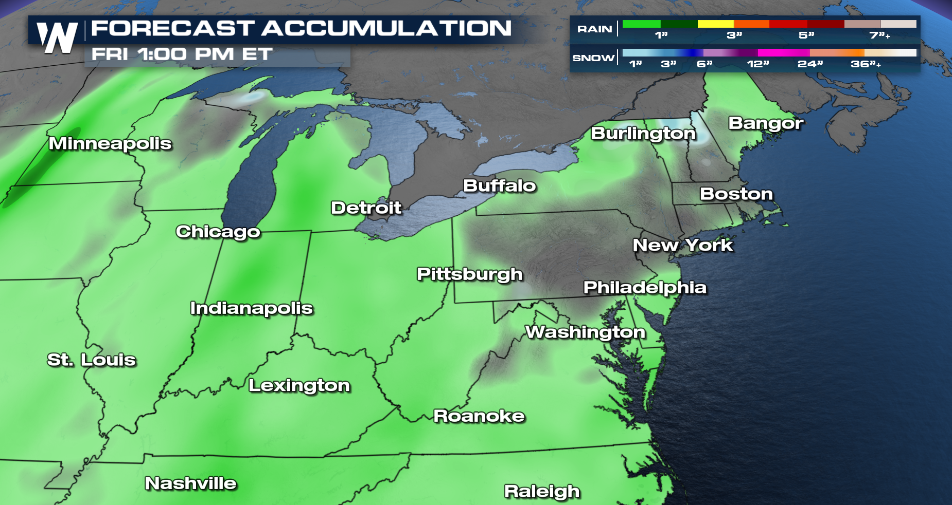 Great Lakes Clipper Bring Wind, Rain &amp; Snow - WeatherNation