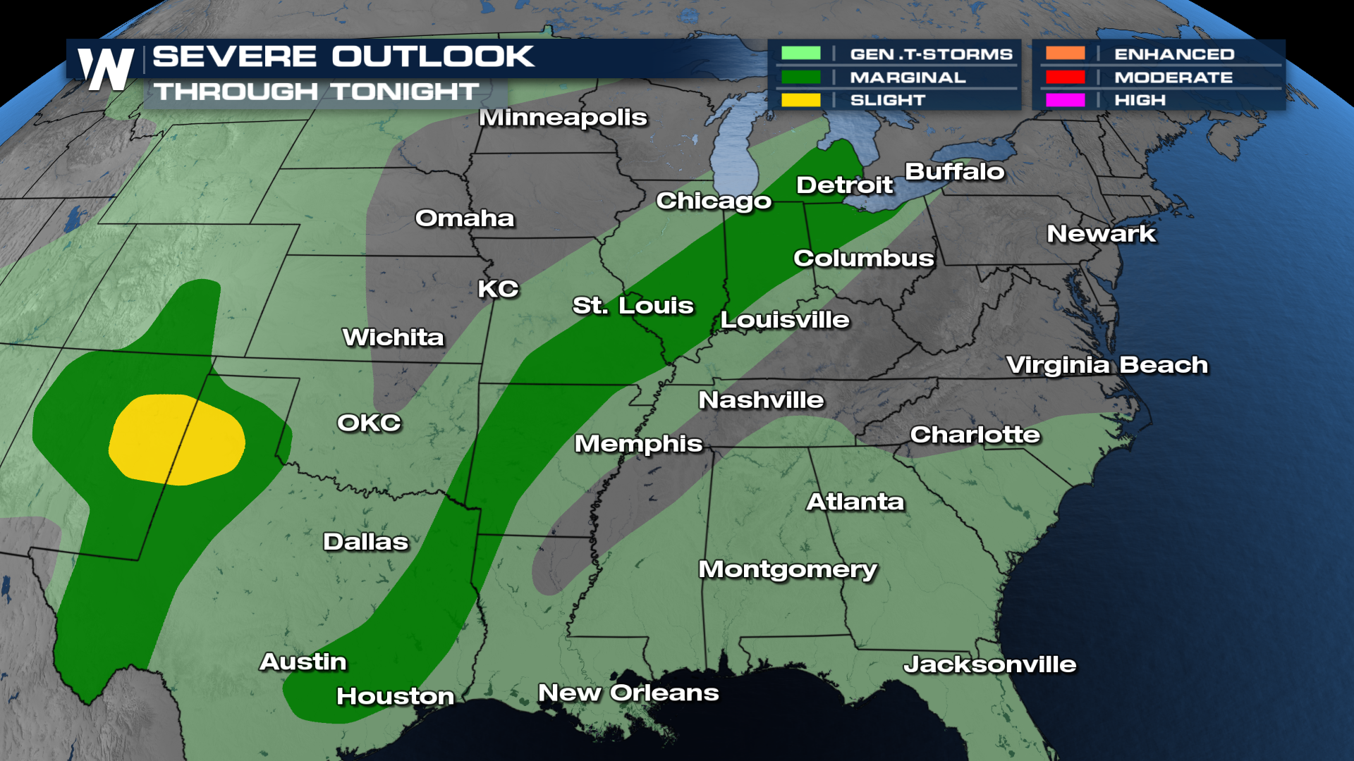 Midwest to Texas - Severe Weather Threat - WeatherNation