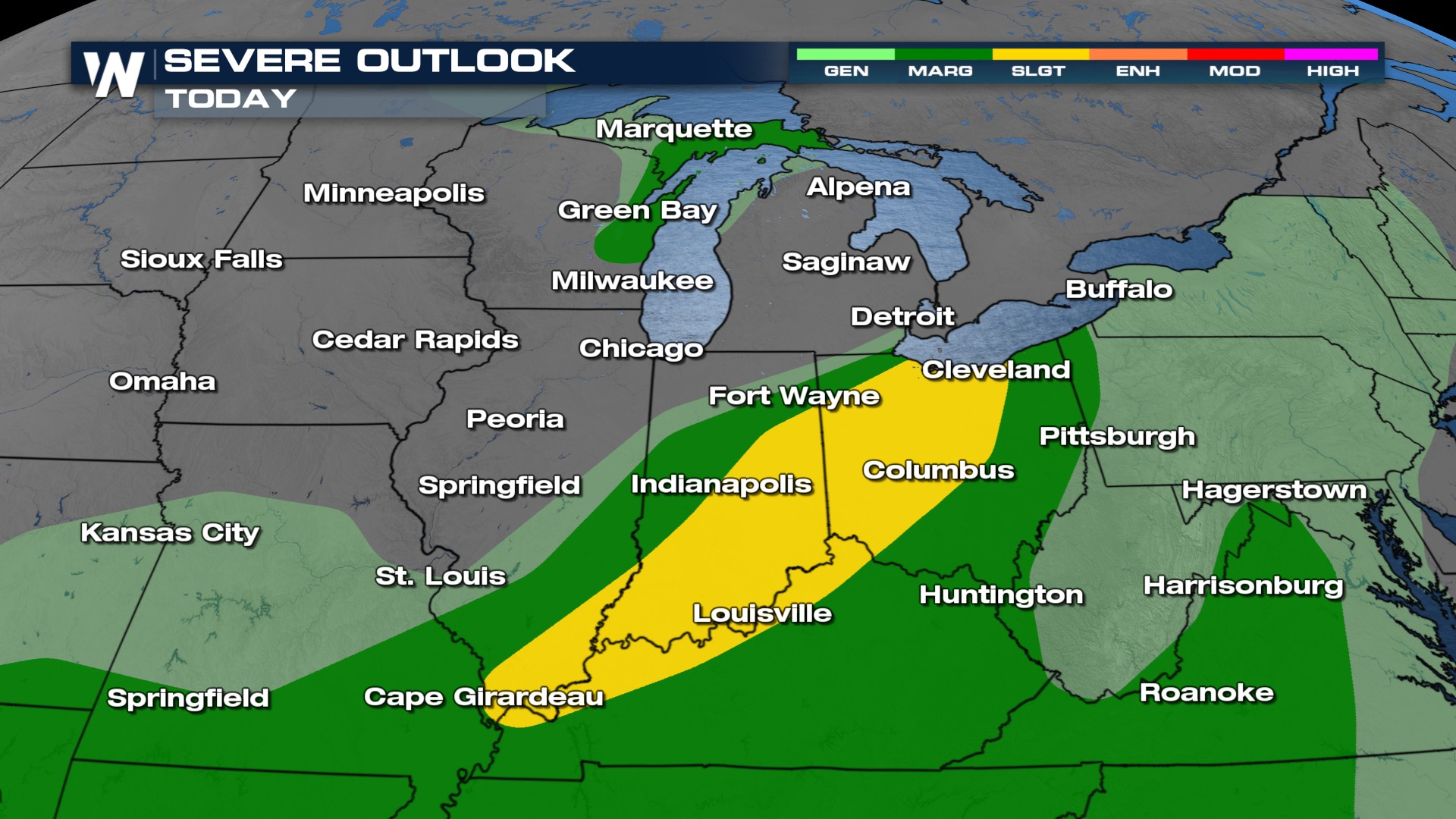 Severe Storm Risk Pushes into the Great Lakes, Ohio Valley - WeatherNation