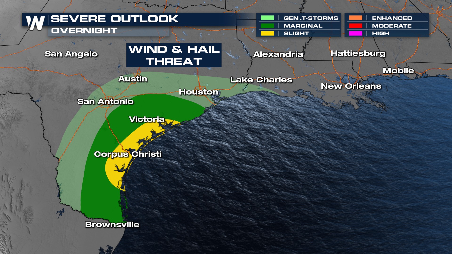 Severe Storm Threat for Texas Coast Early Sunday Morning - WeatherNation