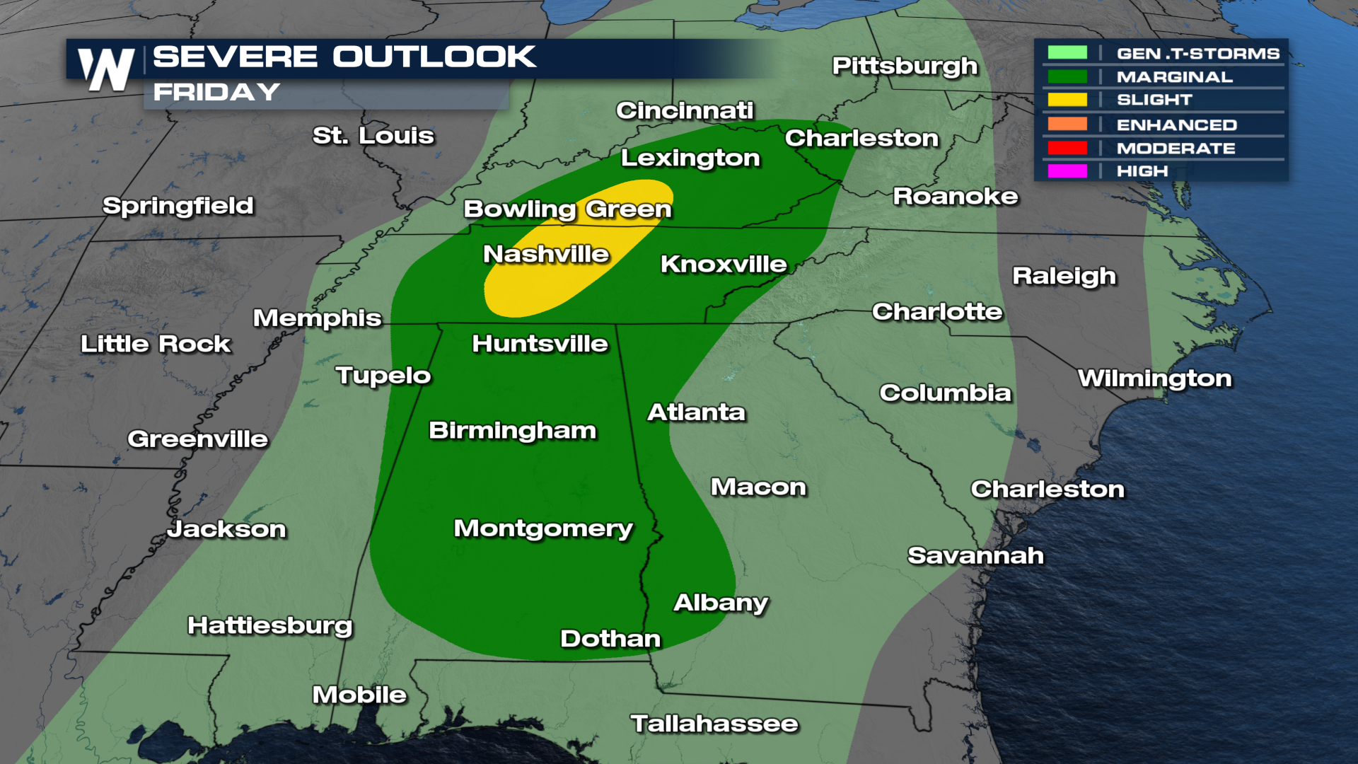 Severe Storms Possible from Ohio to the Gulf Coast Friday and Saturday ...