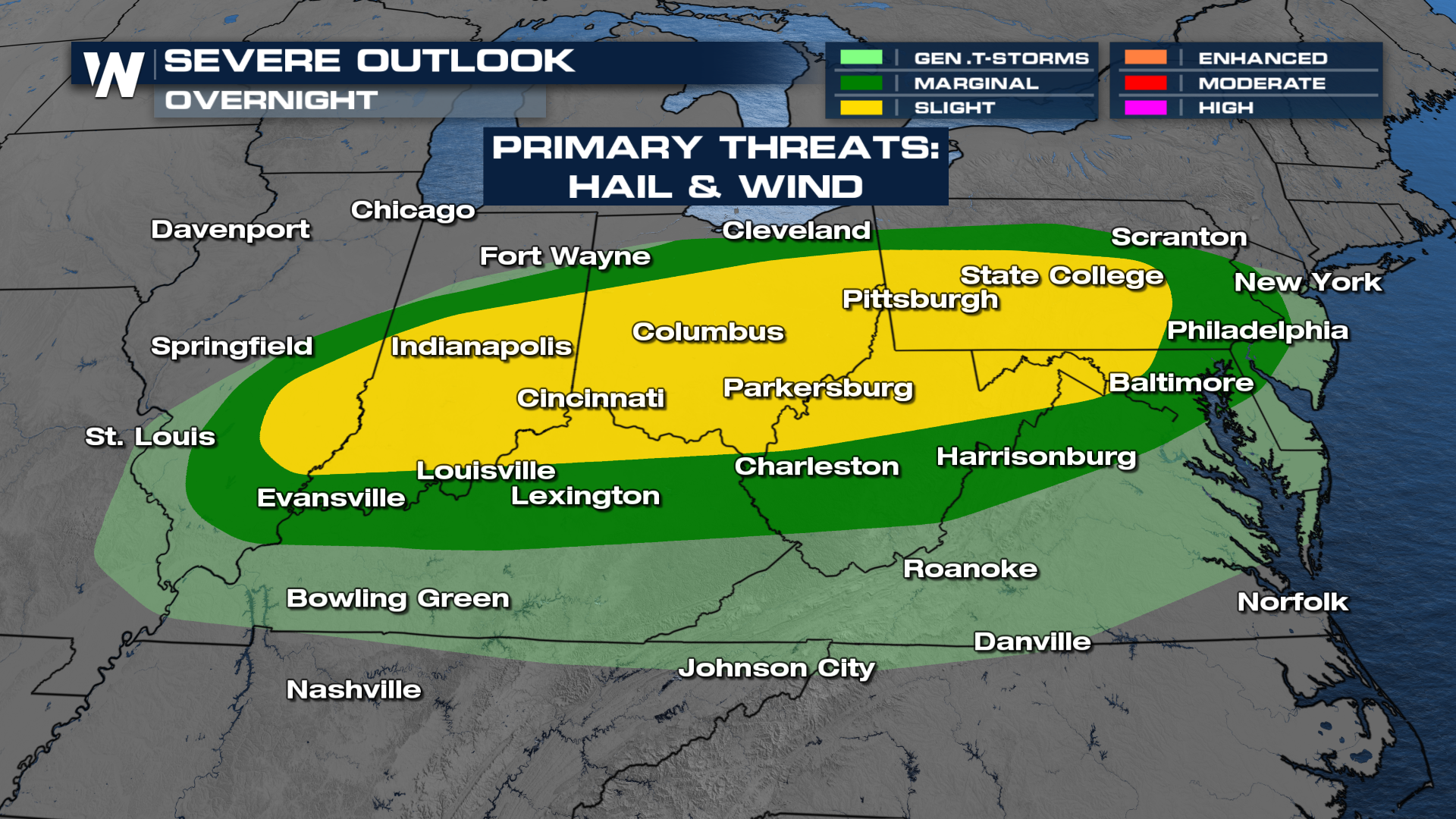 Severe Storm Potential Heads East from the Ohio Valley to the Southeast ...