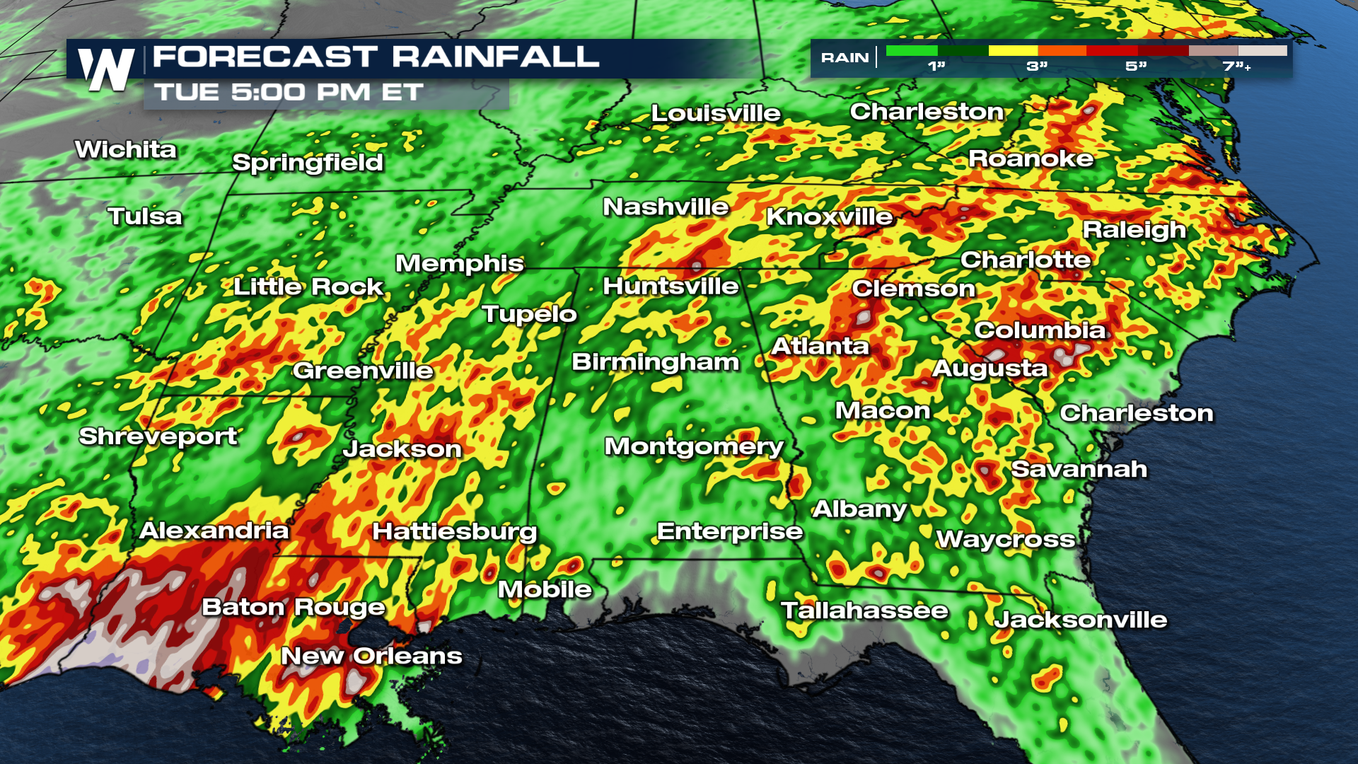 Severe Storms, Heavy Rain Target the Southeast - WeatherNation