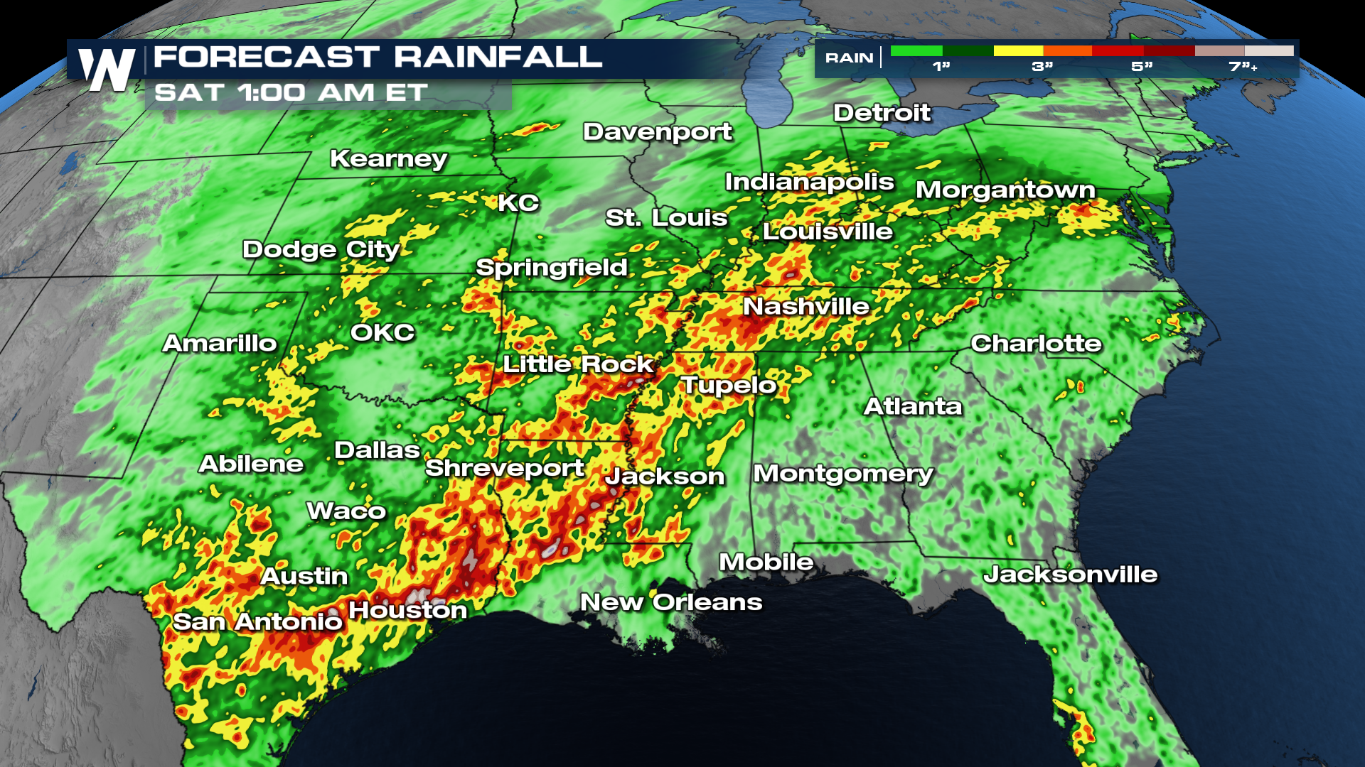 Repeated Rain Raises the Flood Threat Down South