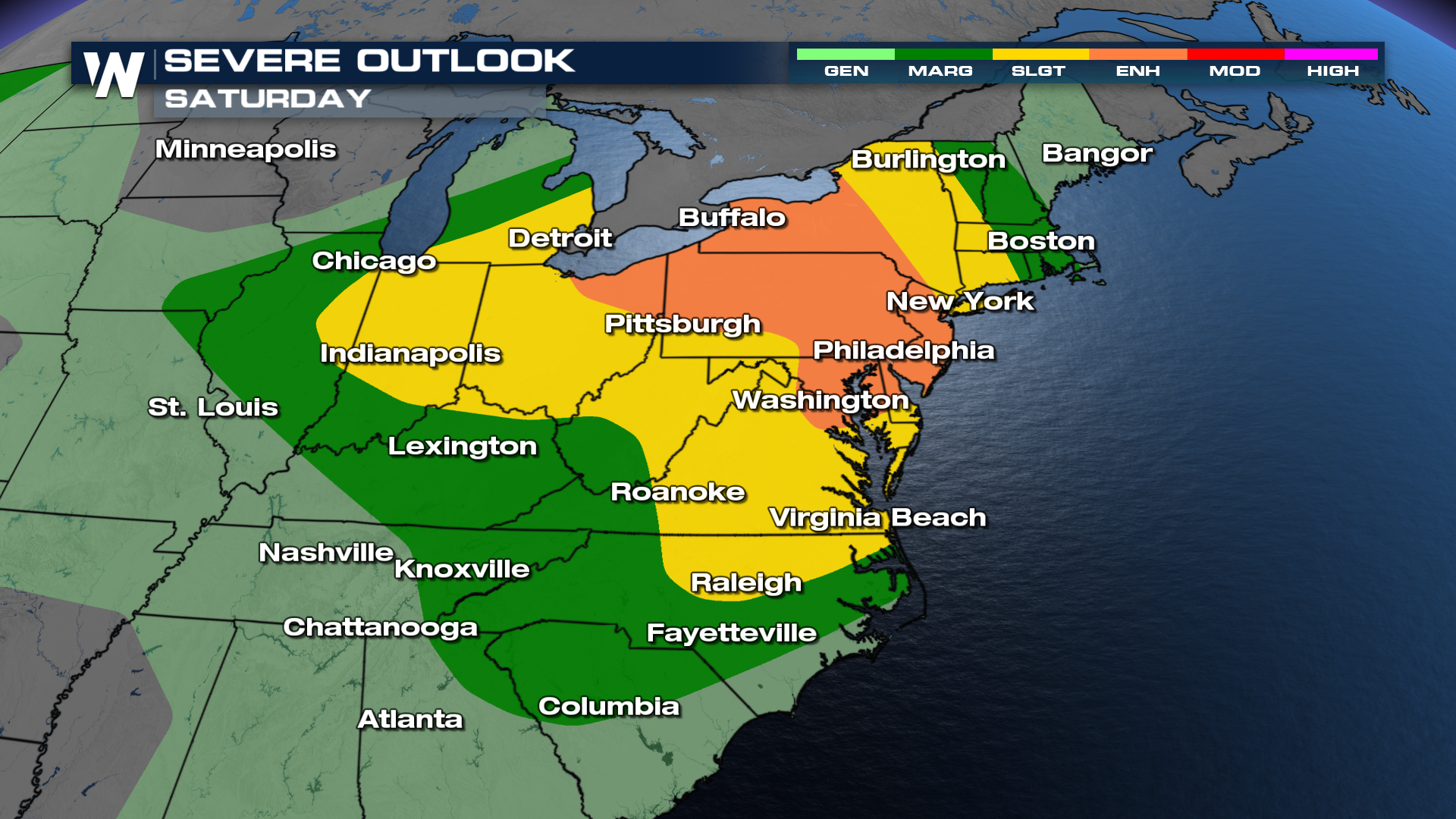 Severe Storms Target the Northeast Saturday