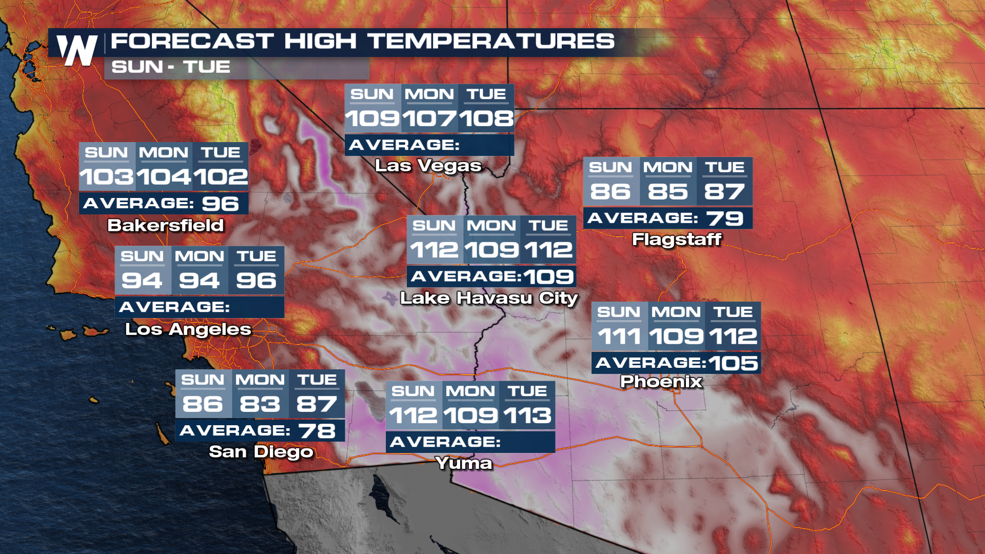 Heat, Some Humidity, and Storms for the Southwest the Next Few Days
