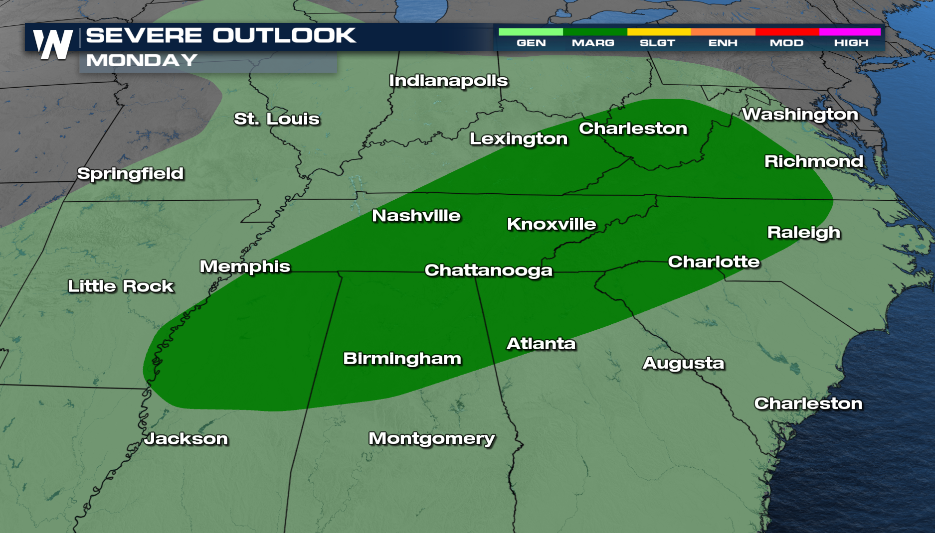 Severe Storms For The Southeast To Start Your Week - WeatherNation